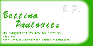 bettina paulovits business card